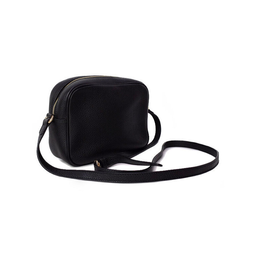 Gucci Bag Interlocking Soho Leather Pebbled Crossbody Disco Tassel GG
